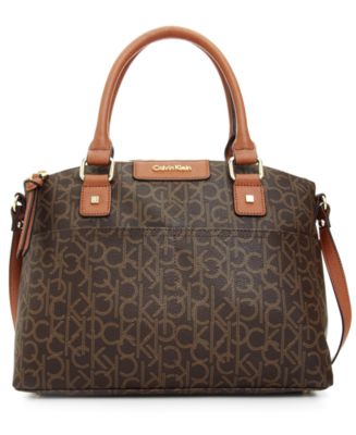 Calvin Klein Hudson CK Monogram Satchel - Handbags & Accessories - Macy&#39;s