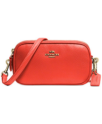 COACH CROSSBODY POUCH IN POLISHED PEBBLE LEATHER