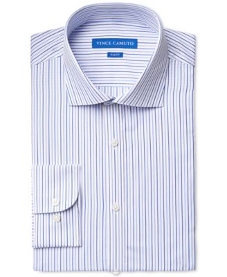 Vince Camuto Slim-Fit Blue Dobby Stripe Dress Shirt