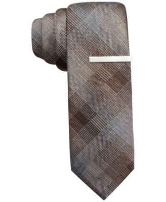 Alfani RED Martin Tonal Plaid Skinny Tie, Only at Macy's