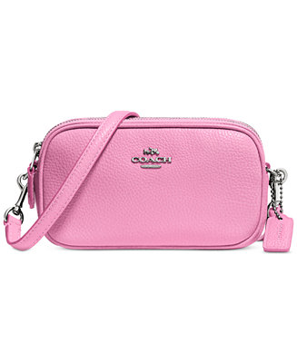 COACH CROSSBODY POUCH IN POLISHED PEBBLE LEATHER