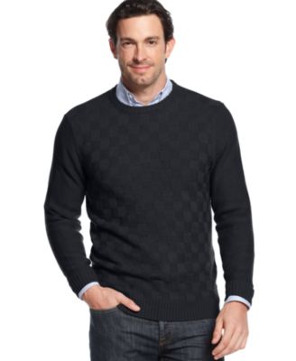 Geoffrey Beene Basketweave Crew Neck Sweater