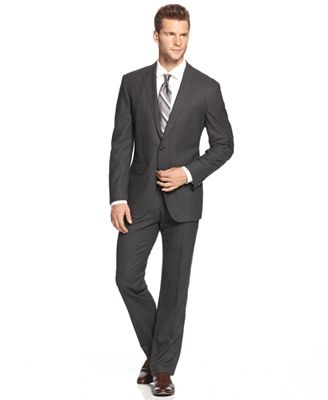 Vince Camuto Suit, Charcoal Check Trim Fit