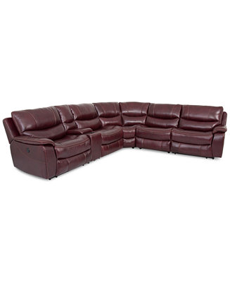 sectional leather power sofa piece macy reclining daren recliners main