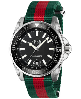 Gucci Men's Swiss Dive Red and Green YA136206