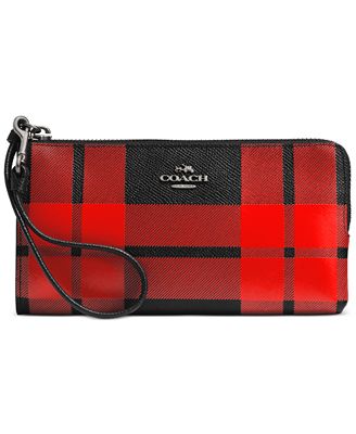 coach wallets plaid