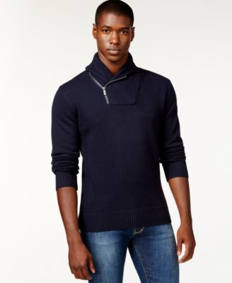 Sean John Zip Shawl Collar Sweater