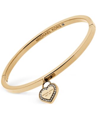 Michael Kors Gold-Tone Bangle with MK Charm