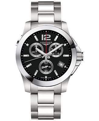 Longines Men's Swiss Chronograph Conquest Stainless Steel