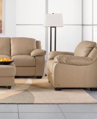 Blair Leather Sleeper Sofa Living Room Furniture Collection - Furniture - Macy&#39;s