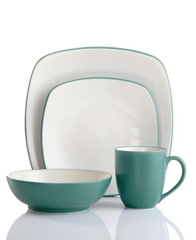 dinnerware colorwave turquoise square setting piece place noritake
