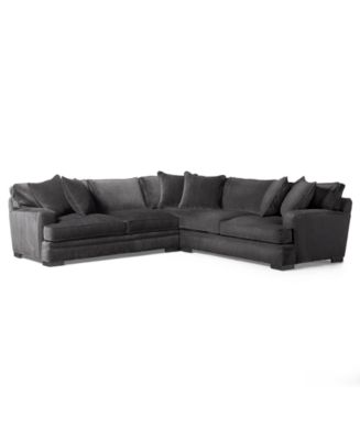 Teddy Fabric 3-Piece Sectional Sofa - Furniture - Macy&#39;s
