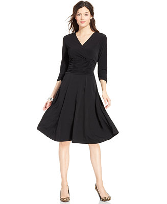 NY Collection Petite B-Slim Ruched Dress - Dresses - Women - Macy&#39;s