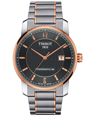 Tissot Men's Swiss Automatic Two-Tone Titanium Bracelet 