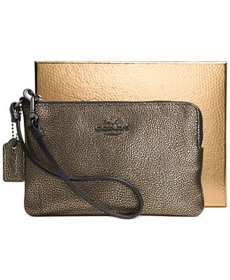 coach wristlets metallic