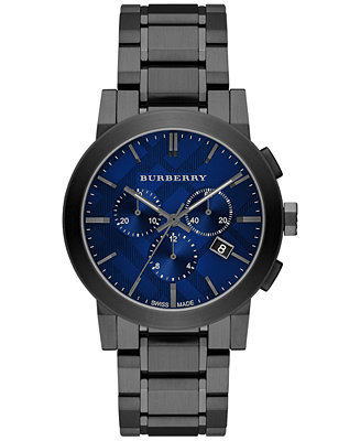 Burberry Men's Swiss Chronograph Gray Ion-Plated Stainless BU9365