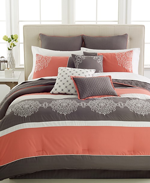 CLOSEOUT! Parson 10-Pc. Full Comforter Set on sale at Macy&#39;s for $111.97 was $300, 63% off