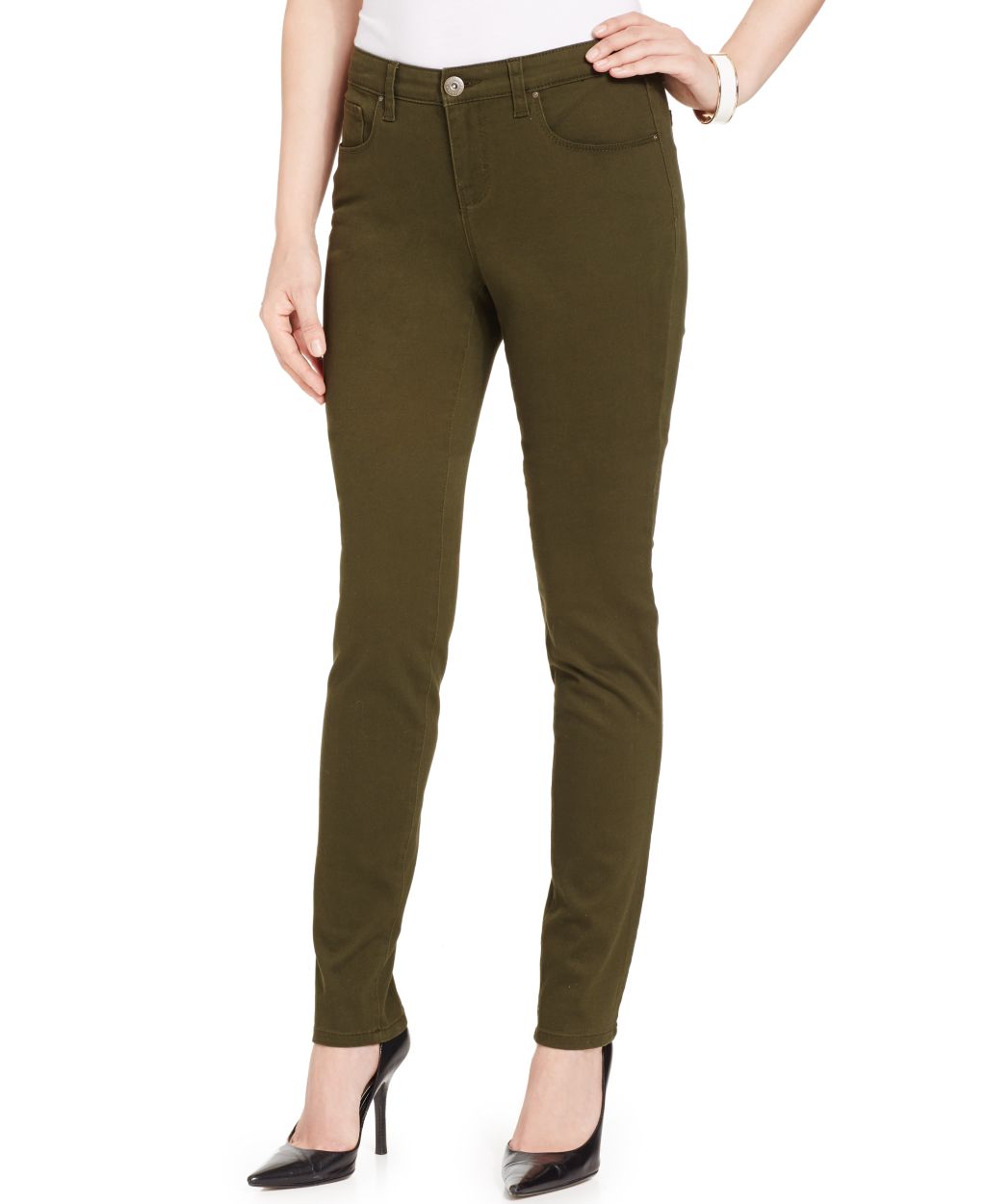 Style & Co. Cotton/spandex Curvy-Fit Colored Wash Skinny Jeans, Only at Macy's