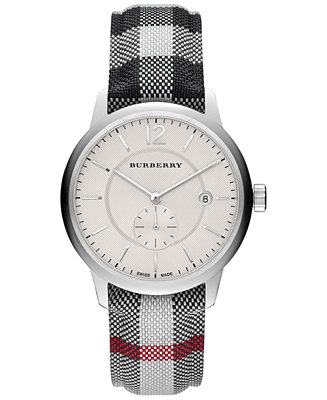 Burberry Unisex Swiss Stone Check Strap Watch BU10002