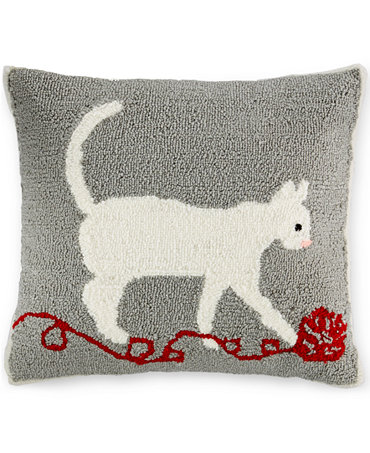 Martha Stewart Collection Cat Decorative Pillow, Only at Macy s - Decorative Pillows - Bed ...