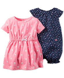 Carters Baby Girls 2-Pack Dot Dress  Romper
