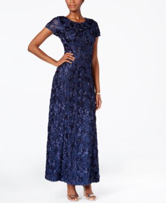 Alex Evenings A-Line Rosette Dress - Dresses - Women - Macy&#39;s