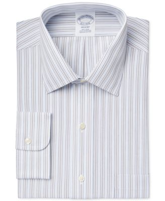 Brooks Brothers Regent Classic-Fit Non-Iron Light Blue Stripe Dress Shirt