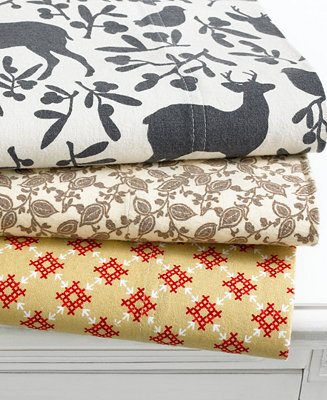 Martha Stewart Collection Bedding, Coordinating Full Flannel Sheet Set - Sheets - Bed & Bath ...