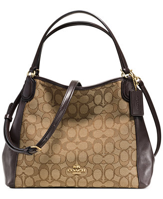 COACH EDIE SHOULDER BAG 28 IN SIGNATURE JACQUARD - Handbags & Accessories - Macy&#39;s