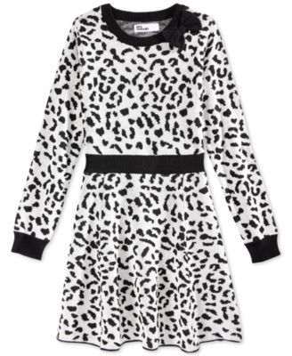 Epic Threads Little Girls' Leopard-Pattern Sweater Dress, Only at Macy's