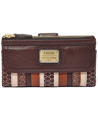 Fossil Emory Leather Clutch Wallet - Handbags & Accessories - Macy&#39;s