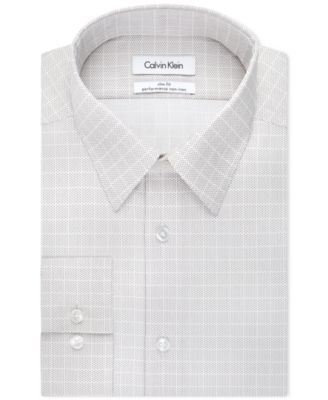 Calvin Klein STEEL Non-Iron Slim-Fit Pebble Check Performance Dress Shirt 