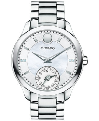 Movado Women's Swiss Bellina Motion Diamond Accent Stainless Steel Bracelet Smartwatch 39mm