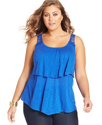 plus tank tiered eyeshadow trim lace tops sizes