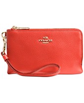 COACH DOUBLE CORNER ZIP IN POLISHED PEBBLE LEATHER