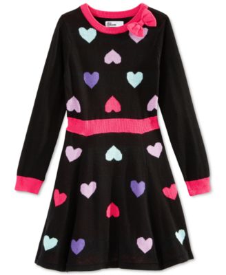 Epic Threads Little Girls' Heart-Pattern Sweater Dress, Only at Macy's