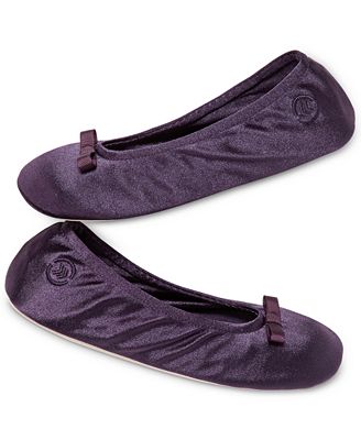 Isotoner Signature Satin Ballerina Slippers - Handbags & Accessories - Macy's