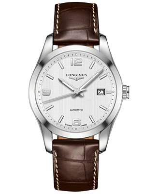 Longines Men's Automatic Conquest Classic Brown Leather