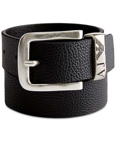 Armani Jeans Pebbled Leather Gift Boxed Belt - Accessories & Wallets - Men - Macy&#39;s
