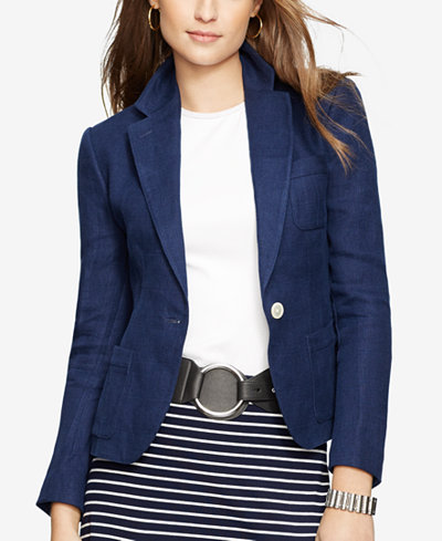 lauren ralph blazer linen petite blazers