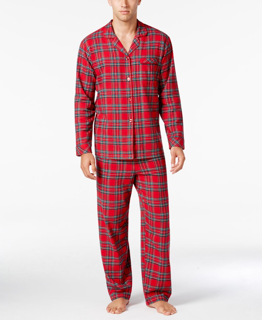 Family Pajamas Men's Holiday All Cotton Plaid Pajama Set, Only at Macy's