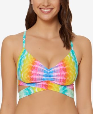 Bleu Rod Beattie Printed Cross Back D Cup Bra Sized Bikini Top Macy S