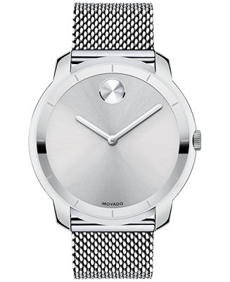 Movado Unisex Swiss Bold Stainless Steel Mesh 