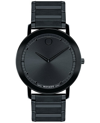 Movado Unisex Swiss Sapphire Black PVD-Finished Stainless