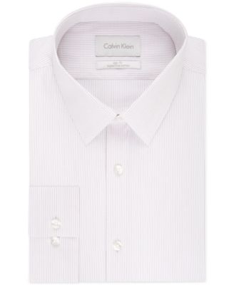 Calvin Klein Platinum Slim-Fit Mauve Textured Stripe Dress Shirt