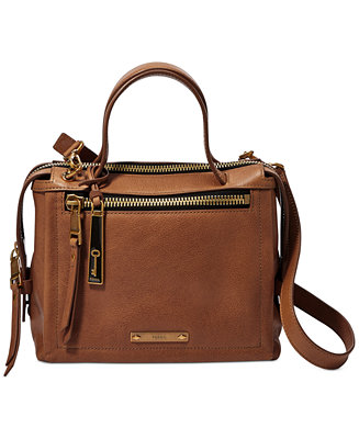 Fossil Bella Leather Small Satchel - Handbags & Accessories - Macy&#39;s