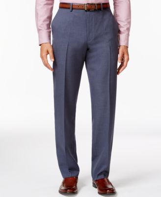 Alfani RED Steel-Blue Flat-Front Pants, Only at Macy's