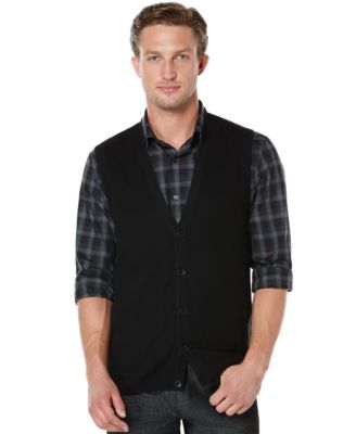 Perry Ellis Solid Textured Sweater Vest