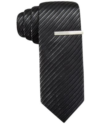 Alfani RED Glitz Tonal Stripe Skinny Tie, Only at Macy's