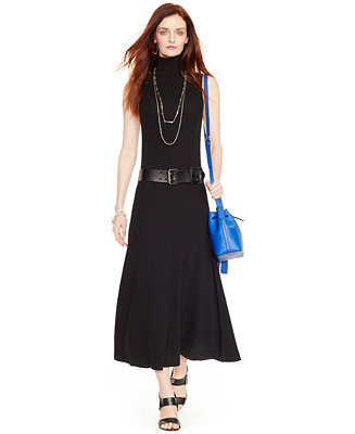 dress turtleneck maxi polo ralph lauren cotton lyst dresses